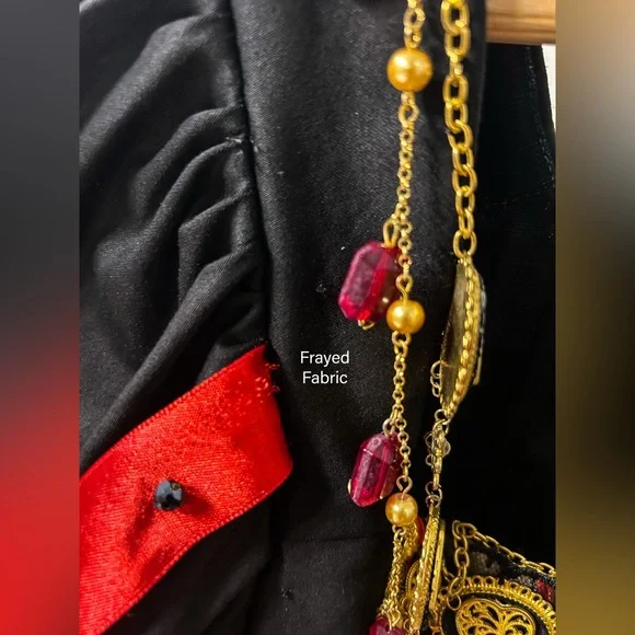 Queen Of Hearts Costume Sz S Handmade Red Gold Gown Alice In Wonderland Cosplay - Picture 2 of 16